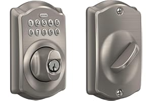 SCHLAGE BE365VCAM619 Camelot Keypad Deadbolt Electronic Keyless Entry Lock, Satin Nickel