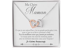 Bramart Collier pour femme Or, Argent - Idées cadeaux pour elle événement spécial, Anniversaire ou Noël - Coffret avec dédicace comprise