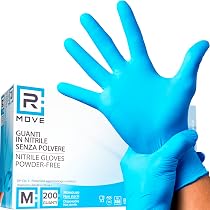 Produktbild von RMOVE Nitrilhandschuhe – 200 Stück, Größe M, Schwarz, 3,5 G, Puderfrei, Medizinisch, EN455, EN374, Für Medizin, Friseur, Gastro