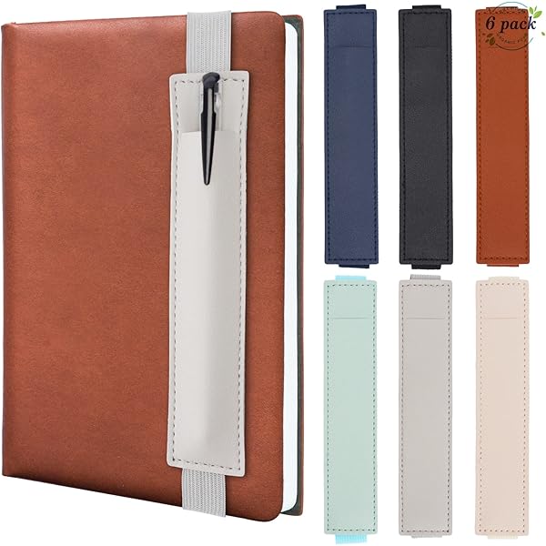 WeddHuis 2 stuks notitieboekje, pennenetui met elastiek, PU pennenlus met elastische band, etui voor dagboek, planner
