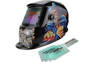 XTRM Auto Darkening Welding Helmet Hi-Tech Grinding CE Approved Solar Power Function Professional Protective Gear Welding Tig Mig Arc Welders Mask Helmet + 5 Lens