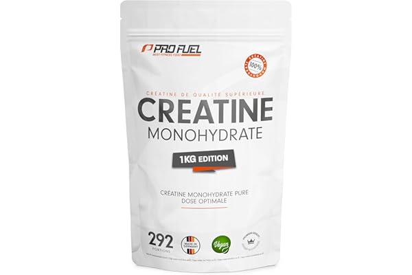 Créatine Monohydrate Poudre 1kg / 1000g créatine monohydrate pure de qualité micronisée - haut dosage efficace, optimal pour l‘entraînement de force, 100% végétalien, réserve pour 292 jours