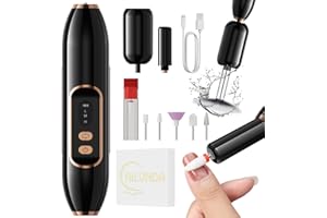 HILUNDA Torno para Uñas Profesional - 1500 mAh Lima Electrica Uñas y Limpia Brochas Maquillaje Electrico 2 en 1,3 Velocidades 20000 RPM Torno Manicura,Nail Drill Portátil,Uso Inalámbrico,para Salón DIY
