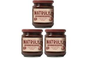 NATURAL ATHLETE NATRULY Crema de Avellanas y Cacao Sin Azúcar y Sin Edulcorantes, Endulzada con Fibra de Achicoria, Sabor Chocolate con Leche (Pack 3*300g)