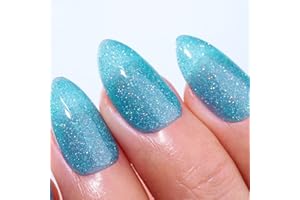 Imtiti Vernis Semi Permanent Pailleté, 15ml Bleu Pailleté Vernis Gel UV Semi Permanent UV Led Soak Off Gel Nail Polish French Vernis À Ongles Gels Semi-Permanents DIY Nail Kit De Démarrage