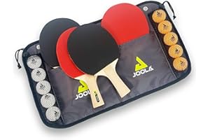 JOOLA Set de Tennis de Table Family avec 4 Raquettes, balles de de Tennis de Table et Sac de Transport