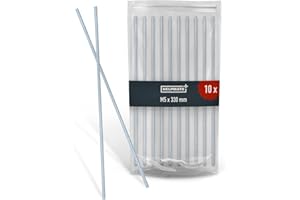 HELPMATE - Asta filettata M5 x 330 mm in acciaio zincato - Set da 10 pezzi di barra con filettatura metrica integrale - Perno filettato con classe di resistenza 4,8, DIN 976