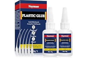 NAYRMAER Plastic Glue, 30gx2 Superglue for Plastic, Glue for Plastic, Strong Glue for Plastic, Glass, Vinyl, Acrylic, PVC and Metal etc (SLJS2P)