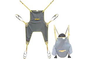 FloAPa Patientenlifter Transfergurt Patientenlifter Geteilte Beinschlinge Mit 6 Verstellbare Tragegurte Wiederverwendbare Hilfsmittel Patienten Hebetuch Für Ältere Menschen,Grau