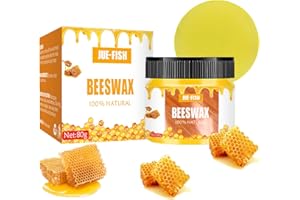 ALELYER Cire d'abeille de Polissage,Cire à Polir pour Meubles,Cire d'Abeille Meuble Bois,Cire de Nettoyage pour Meubles Naturels, Cire Meuble Bois Avec éponges, Beeswax Polish Pour Tables De Sol, Chaises(80g）