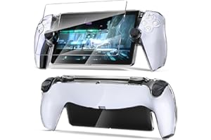 FYOUNG Upgraded Protective Cover Case for PlayStation Portal with Tempered Glass Screen Protector, Ultra Clear Hard PC Cover Case with Full Protection Accessories Kit for PS Portal
