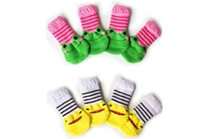 Tcdwla 8Piezas Patucos Perro,Calcetines para Perros,Calcetines Perros Heridas Calcetines para Gatos Las Patas Dejan de Lamer,Calcetines para Mascotas para Uso en Invierno,para Pequeños Medianos (BS)