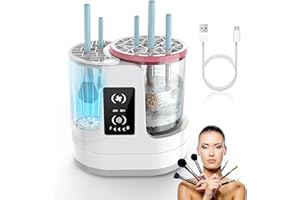 Gerbala Nettoyeur Pinceau Maquillage avec Séchage, 3-in-1 Lave Pinceaux Maquillage Électrique, Portable Automatique, Alimenté par USB, Nettoyage Efficace, pour Pinceaux Cosmétiques de Toutes Tailles