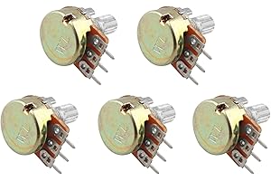 HALJIA 5pcs Potentiometer 100K OHM Compatible with Arduino Raspberry Pi and Other Projects with Knurled Shaft