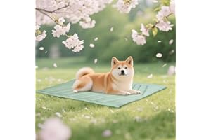 UIQELYS Cooling Mat for Dogs, Ice Green, Gel Free, Cool Fabric Top and Velvet Back, Washable, Cooling Pad for Dogs, Summer Relief for Puppies and Kittens (Ice Green, W 122 x 71 cm)
