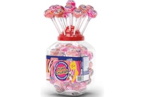 COLOMBINA KOJAK ChupaK - Caramelos con Palo - Sabores Surtidos - SIN CHICLE - 115 Chupachups - Fresa, Cola, Fresa y Nata - FIESTA