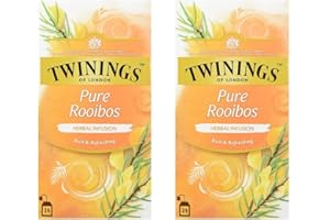 ‎TWININGS Twinings Pure Rooibos Tee ∙ 100% natürlich & koffeinfrei ∙ Genussmomente zu jeder Tageszeit ∙ 25 Teebeutel x 2g, 50g, Tea 2er Pack (2 x 50 g)