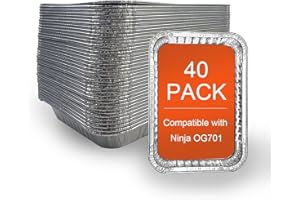 Mayhug 40 vaschette di Raccolta in Alluminio per Weber, Accessori per Barbecue Weber Spirit, Genesis, Traveler, Serie Q, Rivestimenti monouso in Foglio di Alluminio per vaschette di Raccolta Grasso