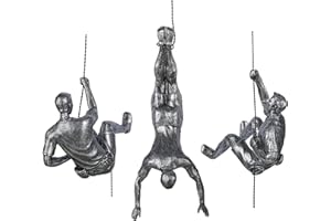XYQXYQ Climber Sculpture - Modern Decorative Wall Art, Male Rust Climbing Art (Stone)