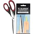 Sabatier Professional All Purpose Scissors – Heavy Duty 25cm Stainless Steel Utility Shears with Soft Grip Handles. Perfect f
