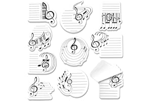 MWOOT 10 Blocs 300 Hojas Notas Adhesivas Temática Musical, Sticky Notes Autoadhesivas,Notas Musicales para Estudiantes, Profesores de Música, Listas de Tareas y Regalos de Agradecimiento