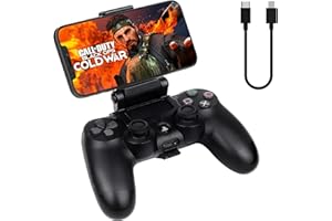 VIVIDEOX Lot de 2 Supports de Téléphone pour Manette P-S-4, Réglables pour Smartphones Android/iOS, Support de Pince de Jeu Compatible avec Manette P4/PS4 Slim/P-S-4 Pro, Noir