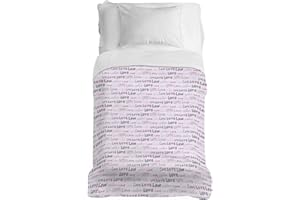 PENSIERI DELICATI Telo Copriletto 170 x 280 cm, Singolo 100% Cotone Pique, Ideale Come Arredo, Coperta Salva Letto 1 Piazza, Fantasia Love Love Rosa, 100% Made in Italy
