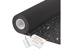 DreamRoots Tessuto Impermeabile al metro 160 cm Larghezza, 220 g/m² 600D, Stoffa per Cuscini Esterni - Nero 2M