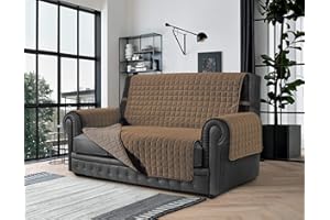 BANZAII TEXTILE INNOVATOR ONLINE Banzaii Copridivano 3 Posti Antimacchia, Salvadivano Trapuntato Bicolore Corda/Sabbia per Seduta da 170 a 195 cm