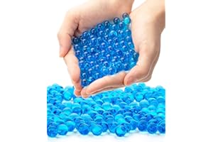 PINNACLE DYNAMICS Blue Water Beads - 20,000 Pcs (100+ Grams) - 16mm - Biodegradable Gel Soil Beads - Decorative Water Balls for Stress Relief - Crystal Gel Balls as Vase Filler