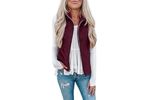 Rapbin Gilet polaire Teddy pour femme, automne et hiver, chaud, sans manches, veste en fourrure et léger, décontracté, couleur unie, manteau d'automne