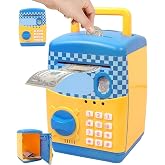 High Trusted® Kids Modern Money Safe ATM Machine, Finger Print Smart Sensor ATM Savings Money Bank with Electronic Lock (Yell