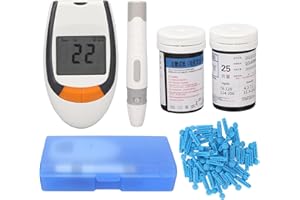 Jonlaki Kit de Test de Glucose Portable avec 50 Bandelettes et 50 Lancettes, Testeur de Glucose de Haute Précision pour les Voyages