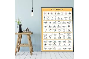 BEICHI Eeypy Póster de Asanas para Entrenamiento de Cuerpo Completo - Arte en la Pared para Práctica de Yoga desde Casa, Estudio, Club - Ejercicio Motivacional