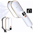 Travel Clothes Steamer Portable Iron - LCD Screen 2 in 1 Powerful Steam Clothing 150ML Wrinkles Remover for Garments,3 Steam Levels Output,10S Fast Heat-up,Iron for Travel,Home,Office（White）