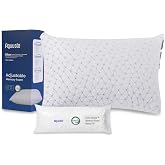 Aguusto Crushed Memory Foam Pillow 70 x 50 cm Wide Double Bed Hotel Type, Adjustable Height and Firmness, Ergonomic, Soft, Br