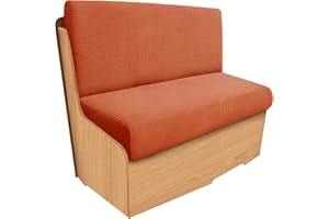 SYLC 2 Piezas Fundas De Cojín para Comedor Jacquard Elástica, Funda De Cojín para Autocaravana Funda De Asiento De Caravana Cojines De Repuesto RV (Orange,Set of 2)