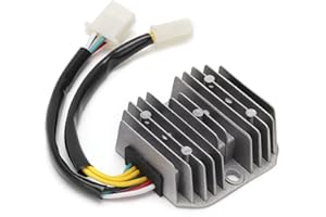 KIMISS Rectificador de regulador de voltaje de 12V Regulador de voltaje eléctrico de 7 cables Aleación de aluminio de doble enchufe + ABS para ciclomotor de scooter ATV 12V
