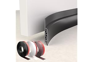 KAYLEINSTER Burlete Puerta Entrada,Burlete Puerta 1m Negro Autoadhesivo de Goma de Silicona,Burlete Bajo Puerta,Burletes para Puertas de Entrada,Antipolvo Aislamiento Acústico Prueba De Viento y Agua