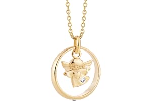 fish Bambina Bambino Collana oro 333 Ciondolo Angelo Custode Anello per Battesimo Lunghezza Regolabile Confezione Regalo Dono del