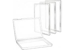 QWORK® Bärbar arkivlåda i A4-storlek, klar plast, 4-pack, perfekt för dokument, tidskrifter, klippböcker, foton
