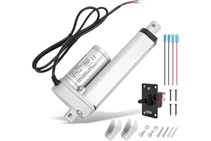 WODHMIEY 1500N Linearantrieb,100/150/200/250/300/450 mm DC 12V Elektrozylinder Set mit manuellem Schalter IP65 10 mm/s Hubmotor für Fensteröffner Sofas Pflegebetten Türen Gewerbe DIY Auto Möbel 100mm