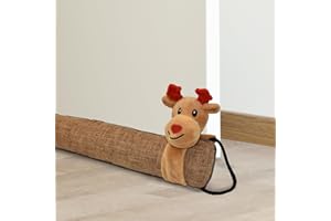 JNUYISW Burlete Puerta, 91cm Alce Contrapesado Burlete Bajo Puerta Prueba de Sonido, Fuera del Frío Burlete Puerta Entrada con Lazos para Colgar Bloqueadores Burlete para Puertas, Ventanas