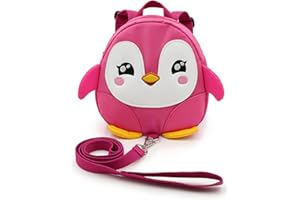 IGNPION Toddle Children Backpack with Reins Rucksack Harness Walkers Tether Belt Penguin (Pink)