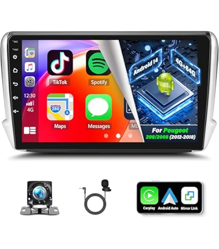Für Peugeot 208/2008 2012-2018 10.1" Android 13 Autoradio GPS Navi BT WiFi 32GB