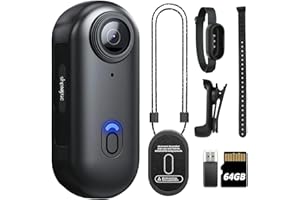 SONGYUKA H88 4K Body Cameras with Audio & Video Recording - Waterproof Body Camera Action camera, Magnetic & 360° Clip, 120-Min Battery for Cycling, Pet Walking (1080P-B-64G)