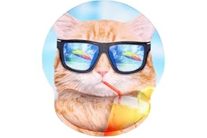 AOKSUNOVA Tappetino Mouse Poggiapolsi con Supporto Mouse Pad Tappetini per Mouse Ergonomico,Gatto