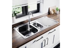 Astini Velia 1.5 Bowl Brushed Stainless Steel Kitchen Sink & Waste AS1360