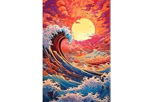 RICUVED Sunset Diamond Art Kits for Adults Beginner,5D Diamond Painting Landscape DIY Full Drill Diamond Painting Kits Ocean Waves Diamond Art Kits for Home Wall Decor Gifts (30X40cm)