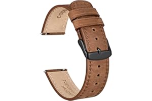 Ayadoo Bracelets de Montre en Cuir de Cheval Fou pour Hommes Femmes, bande de remplacement Vintage à Dégagement Rapide de 18 mm 20 mm 22 mm avec Acier Inoxydable